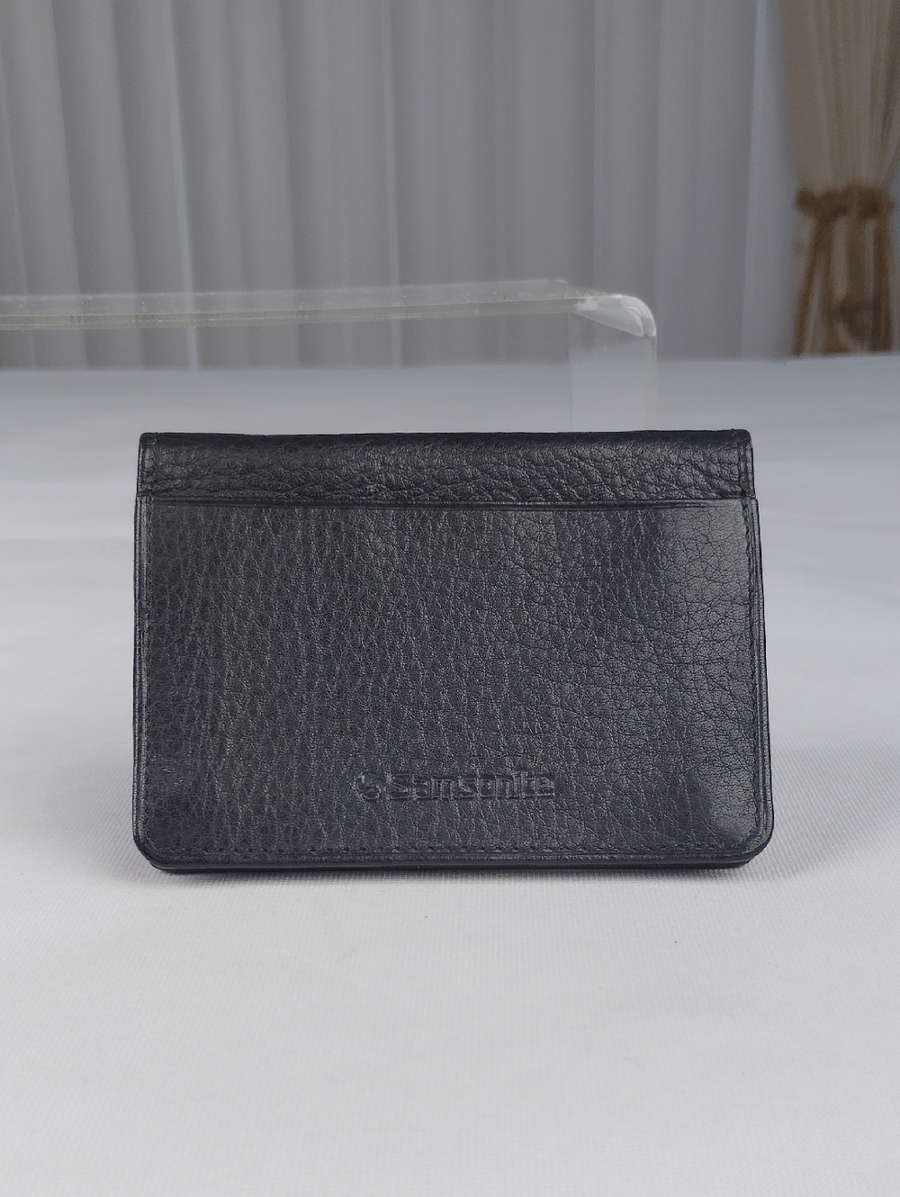Samsonite Black Pebbled Leather Card Holder